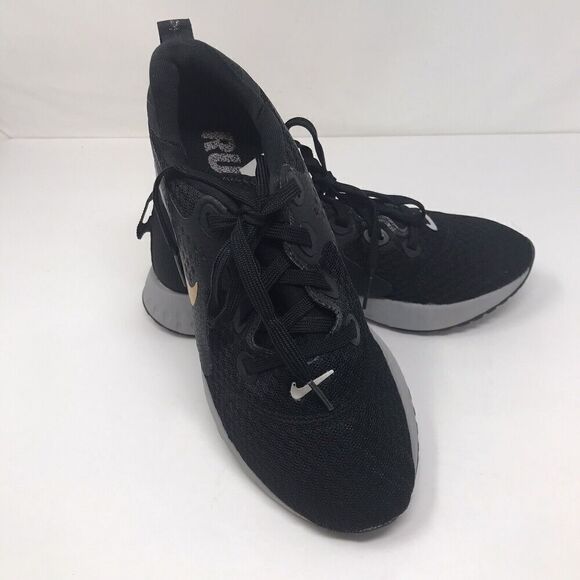 Nike Legend React Womens Size 7 Running Shoes Black Metallic Gold AA1626 004 - Picture 13 of 15